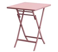 Mesa de centro plegable para exteriores, redonda/cuadrada, multiuso, simple, para patio, jardín, bistró, 9 colores disponibles, rosa, 55 x 55 x 72 cm