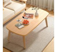 Mesa de centro plegable rústica, diseño ovalado de mediados de siglo (32 x 20 pulgadas) para salas de estar y apartamentos