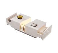 Mesa de centro rectangular de mdf con 2 cajónes y luz led,blanco