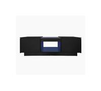 Mesa de centro rectangular de panel de partículas con 2 cajónes y luz led,negro