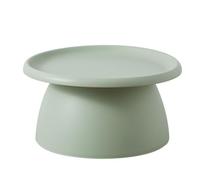 Mesa de centro redonda con pedestal, estilo nórdico, mesa auxiliar de plástico compacta para balcón, diseño minimalista