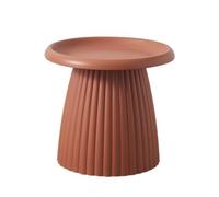 Mesa de centro redonda con pedestal, estilo nórdico, mesa auxiliar de plástico compacta para balcón, diseño minimalista