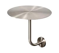 Mesa de centro redonda de acero inoxidable, mesa de pub bistró en forma de L, mesa de cóctel de estilo industrial, parte superior de 13,78/19,69 pulgadas, altura de 17,72 pulgadas(50x50x45cm)