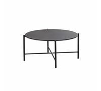 Mesa de centro redonda de exterior de acero negro D. 74 cm