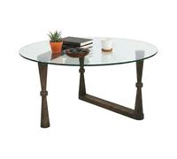 Mesa de centro redonda de madera maciza