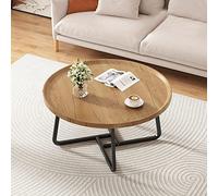 Mesa De Centro Redonda Moderna, Diseño Industrial, Mesa Salon Pequeña, Mesa De Café, Mesa Redonda De Cóctel, Mesita Café Pequeña Para Salón, Dormitorio, Oficina ( Color : Log , Size : 80*80*46cm )