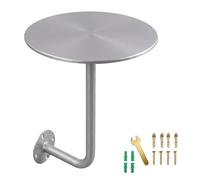 Mesa de centro redonda montada en la pared, mesa auxiliar pequeña para cafetería o tarjetero, 30/35/40/45/50cm, diseño compacto ideal para espacios limitados, escritorio flotante(Silver,35cm)