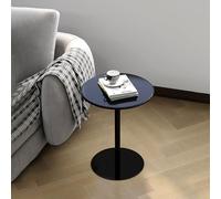 Mesa de centro redonda vintage, mesa pequeña con base de mármol para espacios limitados, elegante mesa auxiliar para sofá, silla, patio