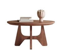 Mesa De Centro Redondas Retro De Madera Maciza Estilo WABI-Sabi, Panel Grueso De 30mm con Carga Portante Estable, Mesa De Auxiliar para Sala Dormitorio Balcón