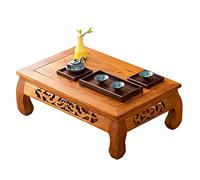 Mesa de centro rústica de madera maciza con acabado natural, 50 cm, 60 cm, 70 cm, 80 cm de ancho