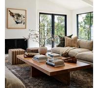 Mesa de centro rústica de madera maciza, mesa de comedor rectangular grande de grano de madera natural con patas cruzadas creativas para sala de estar, muebles decorativos (51.2 x 23.6 x 17.7 pulgadas