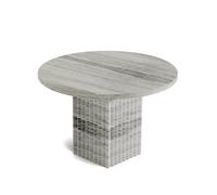 NORR11 Mesa de centro Soho Tufo plateado. Ø50 × 35 cm