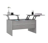 Mesa de centro Sonoma gris 80 x 50 x 42,5 cm de material de madera con tablero ajustable y compartimentos ocultos - Moderna mesa de salón para leer, escribir y entretenimiento, mesas y mesas de café