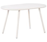CLP Mesa de Centro Velva I Mesa de salón Ovalada con Base metálica I Mesilla Impermeable para Exteriores o Interior, Color:Blanco