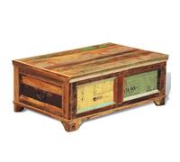 Mesa de centro vintage cofre de madera recuperada 2 en 1 | Caja de almacenamiento debajo de la tapa, estilo vintage, hecho a mano, aperitivos y bebidas, saal de palo de rosa de madera