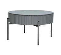 Mesa de centtro rill redonda con cajón metal 36xø60cm gris [en.casa]