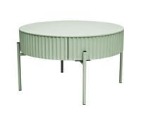 [en.casa] Mesa de Centro Rill Redonda con Cajón para Salón Dormitorio Oficina Mesa Auxiliar Mesilla de Noche Base Robusta Estable Versátil MDF Metal 36 x Ø 60 cm - Verde Menta