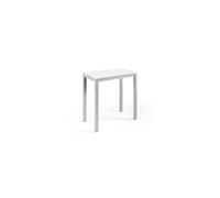 MOMMA HOME Mesa de Cocina Extensible - Modelo Londres Alta - Color Blanco/Plata - Material Cristal Templado/Metal - Medidas 95 x 55/95 x 95 cm