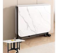 Mesa de cocina cuadrada expandible con ruedas, mesa de comedor móvil de hojas caídas para espacios pequeños, diseño que ahorra espacio para comedor