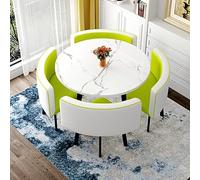 Mesa de cocina, juego de mesa de comedor de cocina, 1 mesa y 4 sillas, juego de 5 piezas, mesa de comedor, mesa de comedor redonda, mesa de conferencia, adecuada para varios escenarios