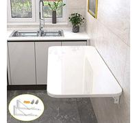 Mesa de cocina plegable para montar en la pared, mesa plegable resistente, mesa de aprendizaje para niños, mesa de ordenador montada en la pared, mesa de banco de doble soporte, acabado lacado de