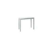 Mesa de cocina rectangular extensible - modelo novi - cristal - estructura y patas plata