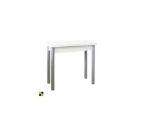 MOMMA HOME Mesa de Cocina o salón Extensible, Mesa Comedor Extensible, Mesa Plegable, Mesa Comedor Moderna, Color Blanco/Plata, RIBETA, Medidas 80x40/80x78 cm