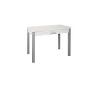 Mesa de cocina extensible - MDF Blanco, 100/160x60x76 cm - SILANTA