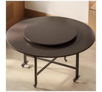 Mesa de cocina redonda con ruedas de 80 cm que ahorra espacio, multifuncional, con bandeja giratoria, perfecta para espacios pequeños, fácil de mover, diseño de 6 ruedas