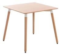 CLP Mesa Auxiliar Viborg I Mesa de Centro con Tablero de MDF I Mesa de Café con Base de Madera I Mesa de Cocina Nórdica, Color:Natura, Tamaño:80 cm