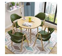 Mesa de cocina y silla combinada para balcón, mesa de salón, mesa de recepción, cafetería, tienda de té, salón de belleza, mesa de 80 cm, mesa y 4 sillas, silla de cuero vintage