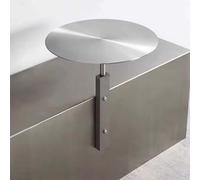 Mesa de cóctel, Mesa de pub redonda de acero inoxidable for bar, mesa de cóctel, bistró, moderna, escritorio de comedor, escritorio de pared pequeño con patas de metal.(Silver a,35*45cm/13.8*17.7in)