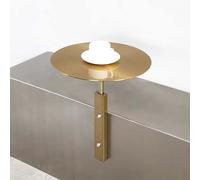 Mesa de cóctel, Mesa de pub redonda de acero inoxidable for bar, mesa de cóctel, bistró, moderna, escritorio de comedor, escritorio de pared pequeño con patas de metal.(Gold a,35*45cm/13.8*17.7in)