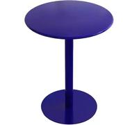 Mesa de cóctel redonda de metal azul pequeña para uso en esquina o lateral, 60 cm de diámetro, 74 cm de altura, elegante mesa de café para exteriores e interiores, perfecta para patio y cafetería