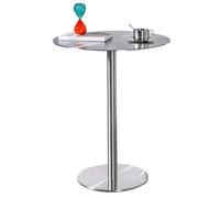 Mesa de Comedor al Aire Libre, Mesa de bistró, Mesa de Bar, Mesa de Patio, Mesa de jardín, Redonda, de Acero Inoxidable, Alta, para cócteles, desayunos, Mesa de Centro pequeña (50 x 50 x 105