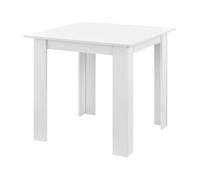 [en.casa] Mesa de Comedor Algermissen 80 x 80 x 76 cm Mesa de Cocina o Salón Cuadrada Escritorio para Oficina Mesa de Bistro para 4 Personas Blanco