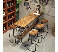 Mesa de comedor alta de madera maciza de estilo industrial;Mesa auxiliar rectangular de estilo industrial;Mesa auxiliar estrecha,mesa de bar larga de estilo rústico(220*40*105cm/86.6*15.7*41.3in)