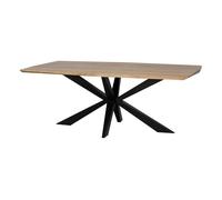 Mesa de comedor borde conico de madera de acacia natural 200x100x76