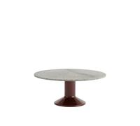 Mesa de Comedor Central Ø90 Mármol Gris /Rojo Oscuro