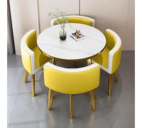 Mesa de Comedor con Escritorio Integrado y 4 sillas - Diseño Moderno Que Ahorra Espacio para Sala de Estar, Cocina y Comedor - Muebles Elegantes para recepción y Oficina