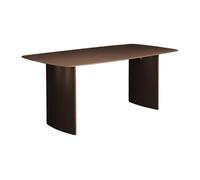 Mesa de comedor con tablero de vidrio templado acabado arenado, 8 plazas, lior, marrón, 180x90x76 cm