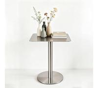 Mesa de comedor cuadrada moderna de acero inoxidable,mesa de oficina pequeña,para cenar,tiendas de té de burbujas y cafeterías,Disponible en tamaños de 40-80cm/15,75-31,5pulgadas(60x60x105cm)
