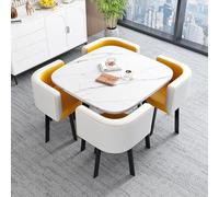Mesa de Comedor Cuadrada para 4 Personas - Mesa Moderna para Oficina y Cocina con 4 sillas - Barra de Desayuno Elegante para Sala de Estar y salón