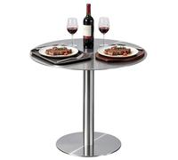 Mesa de Comedor de 60cm 70cm 80cm: Redonda/Cuadrada, Mesa de Acero Inoxidable con Base de Pedestal, mesa de Pub Alta y Minimalista Moderna para Espacios pequeños, cafetería y Bar(Round,80x80x105cm)