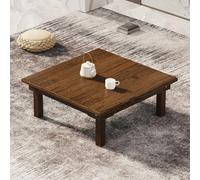 Mesa de comedor de bambú plegable de estilo japonés mesa cuadrada de té bajo escritorio versátil de computadora para asientos de piso ideales para la ventana de laurel del dormitorio (60x60x37cm) LWX