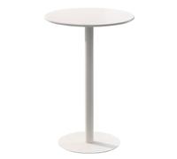Mesa de comedor de cocina Mesas de bebidas de café - Mesa auxiliar de hierro totalmente metálica para patio interior y exterior, mesas de bar de cócteles Mesa alta de pub y bistró(Blanco,60x60x104cm)