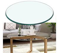 Mesa de comedor de cristal templado, redonda con bordes pulidos y superficie lisa para una fácil limpieza, ideal para mesas de café