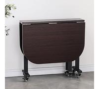 Mesa De Comedor De Madera Abatible, con 6 Ruedas - Mesa De Cocina Plegable Y Extensible Que Ahorra Espacio para Sala De Estar - Muebles Plegables Multifuncionales, Soporte De Acero Al Carbono LWX