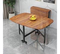 Mesa de comedor de madera expandible con ruedas universales, diseño de hojas que ahorra espacio para restaurante, sala de estar y patio (39.4 x 23.6 pulgadas)