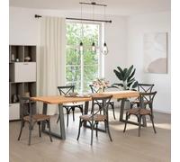 Mesa de comedor de madera maciza de roble - 280 x 100 x 74 cm - Finamente pulido y lacado brillante - perfecta para familias numerosas y salas de estar modernas